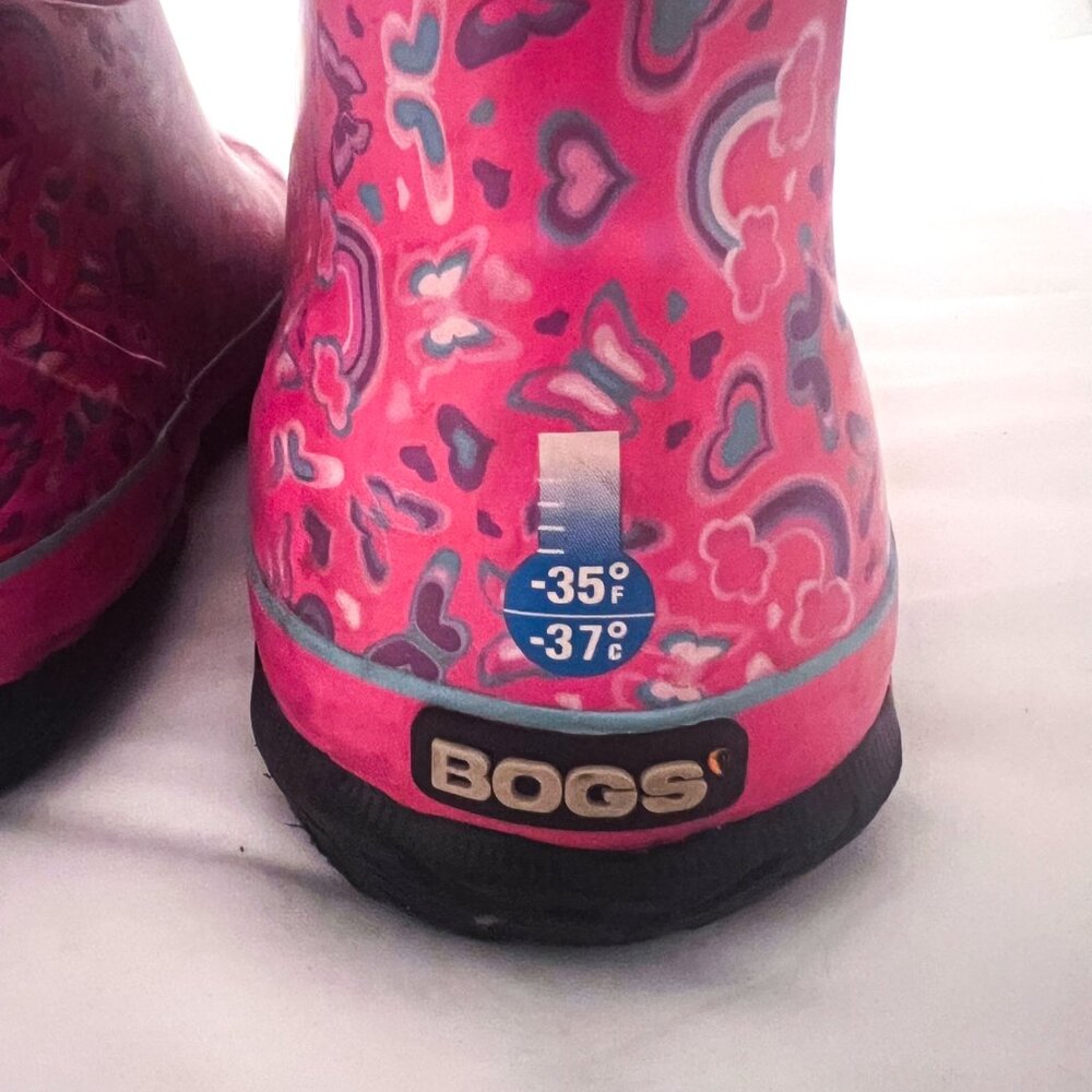 Bogs hearts/rainbows K Classic rain boots VGUC size 6 EU 39 - Picture 4 of 12